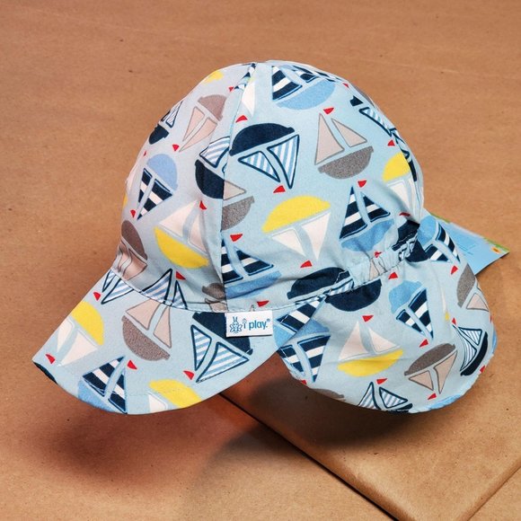 I Play Sun Protection Hat 0-6 Months Blue - Picture 3 of 8